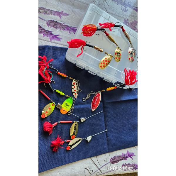 LOT DE 9 CUILLERES TOURNANTES CUSTOM MEPPS SPECIAL BROCHET