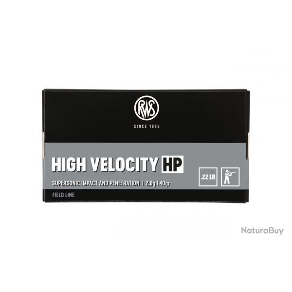 RWS High Velocity HP cal.22lr Field Line 20 boites 1000 munitions
