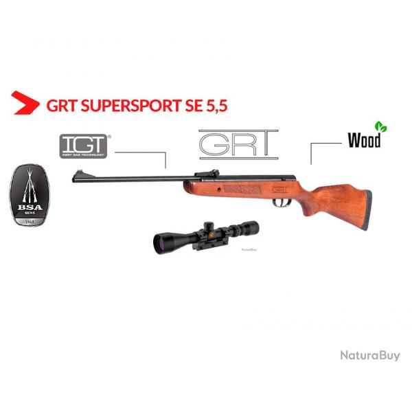 Vente flash ! Carabine  plomb BSA SUPERSPORT SE GRT Cal. 5.5 mm - 19.9J + Lunette Gamo 3-9 x 40 WR