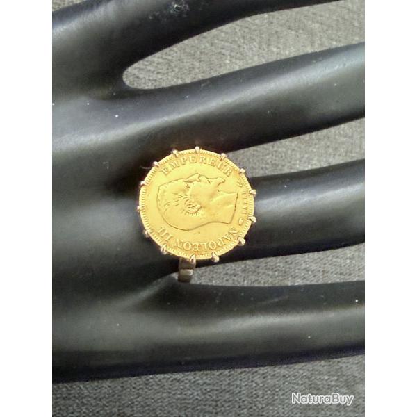 Bague en or avec pice en or 10 Francs Napolon - Taille 56