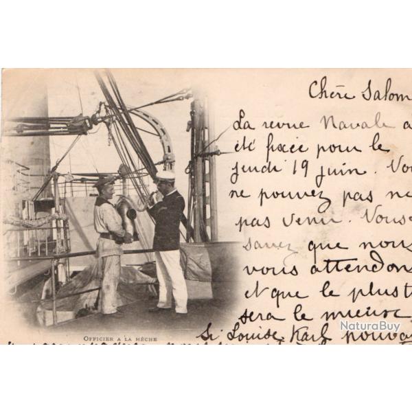 CPA - Marine " OFFICIER A LA MECHE" N284