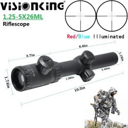 Visionking-Lunette de chasse point Mil illuminé, 0,25 MOA  -**VS1.25-5x26ML