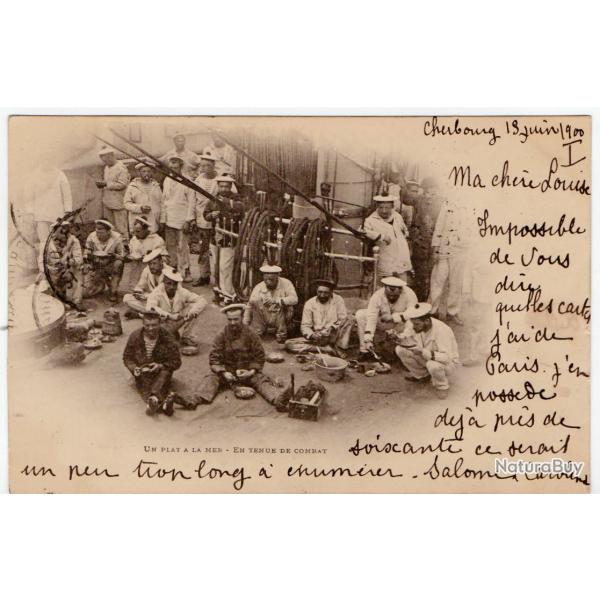 CPA - Marine " Un PLAT A LA MER - EN TENUE DE COMBAT  " N281