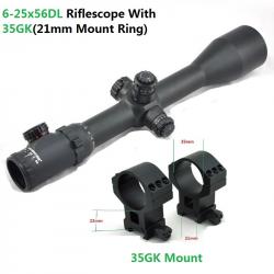 Visionking-Lunette de chasse point Mil illuminé-**6-25x56 Scope 21mm ring LIVRAISON GRATUITE !!