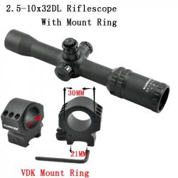 Visionking-Lunette de chasse point Mil illuminé-**2.5-10x32 21mm Low ring LIVRAISON GRATUITE !!