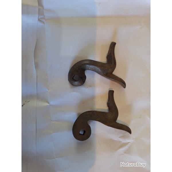 Paire de chien fusil a broche lefaucheux