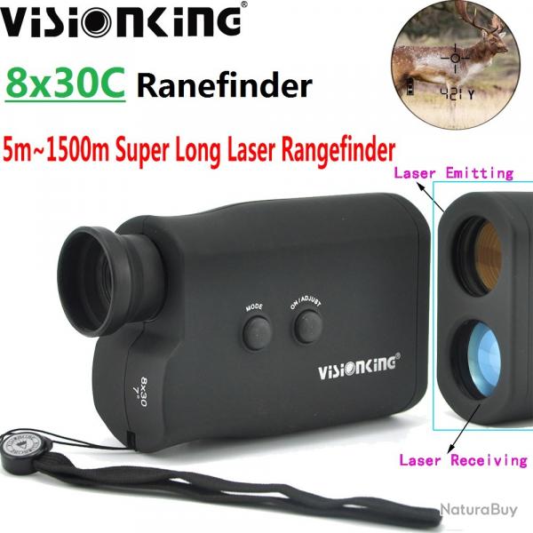 Visionking-Tlmtre laser portable LCD 8x30, tlmtre 1500m Champ de vision 7  LIVRAISON GRATUITE