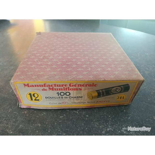 Douilles et bourres grasse calibre 12.Douilles carton et bourres feutre rose.