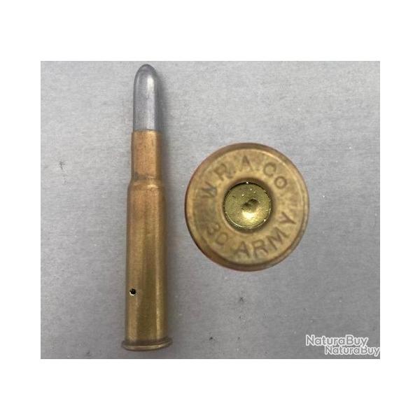 .30-40 Krag ARMY - RARE - marquage : W.R.A.Co.  .30 ARMY - balle nickel pointe arrondie - neutra