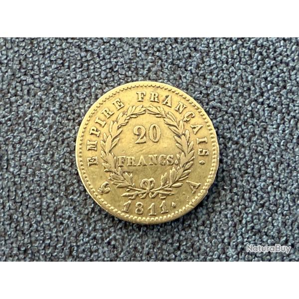 Pice 20 francs or 1811 - Napolon Ier - tte Laure - Bonaparte