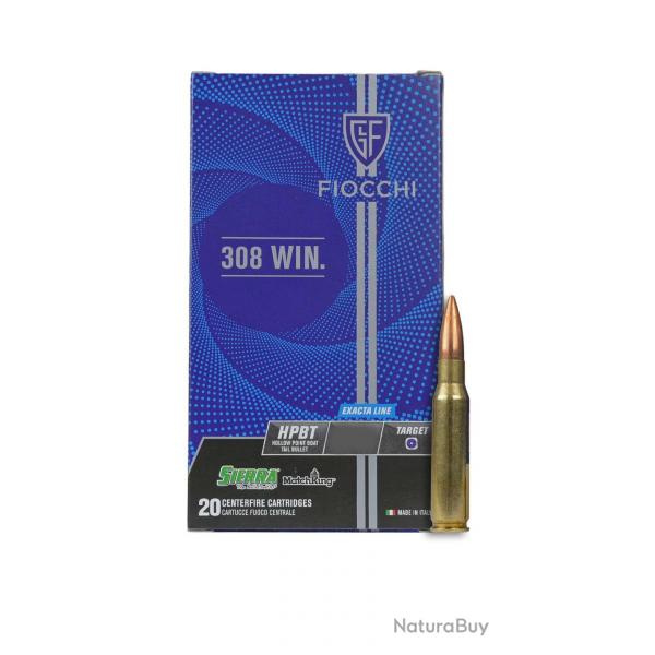 fiocchi 308 exacta 168gr hpbt sierra cartouches munitions bte20