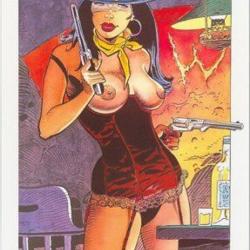 Colt 1851 Navy superbe et très belle SEXY PIN UP NUE en parfait état dessin de GIROD