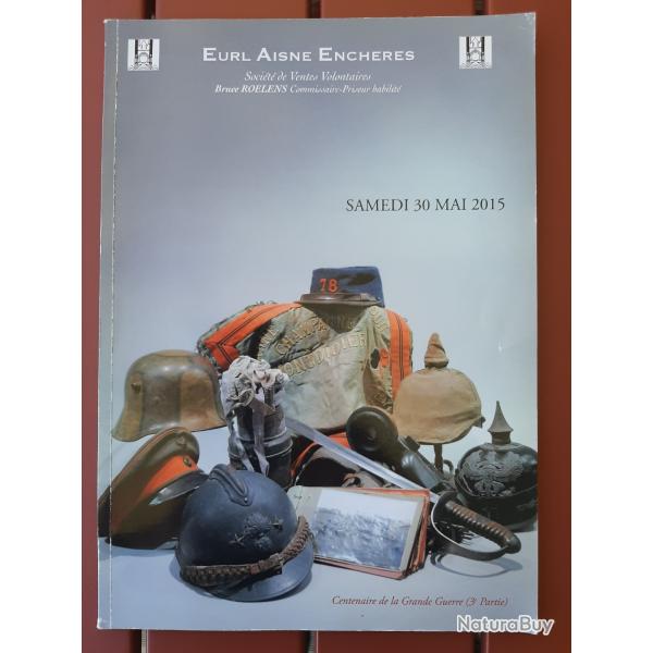 Catalogue de vente aux enchres de casques  pointe, casques Adrian, uniformes 1914-1918