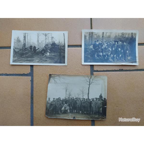 LOT DE 3 PHOTOS DE POILUS GUERRE 1914-1918