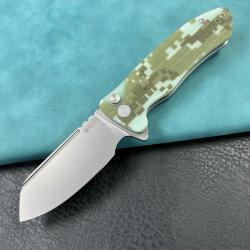 Couteau Kubey Creon Camo Manche G10 Lame Tanto Reverse Acier AUS-10 Button Lock KIVT KUB336J