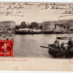 CPA - Marine "DÉBARQUEMENT DES BATEAUX DU HAVRE "N°257