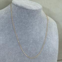 Fine chaine or rose 18 carats - 45 cm - collier maille forçat diamantée