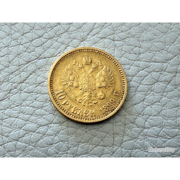 Pice en or de 10 Roubles Tsar Nicolas II - Russie - 1899