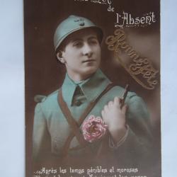carte 1917 écrite par un poilu du 131 éme groupe de mitrailleur Infanterie