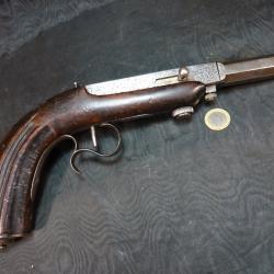 rare pistolet tir réduit système Jansen cal.5 1848