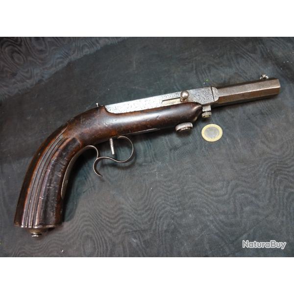 rare pistolet tir rduit systme Jansen cal.5 1848