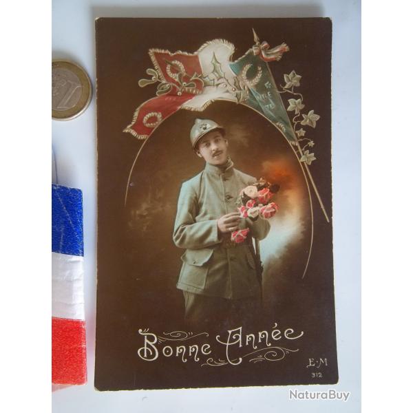 1 ww carte postale crite 1914 / 1918 document militaire