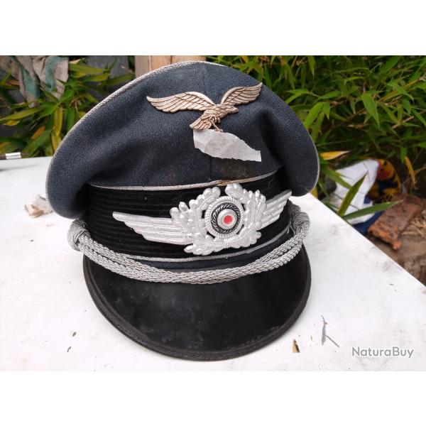 Superbe casquette arme de terre allemande luttwaff officier remonter 2eme war