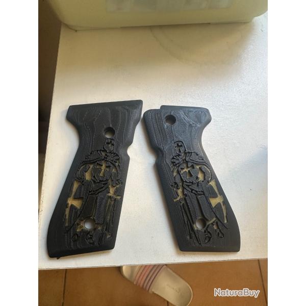 Plaquette poigne  berreta 92 fs dition templiers black Gold