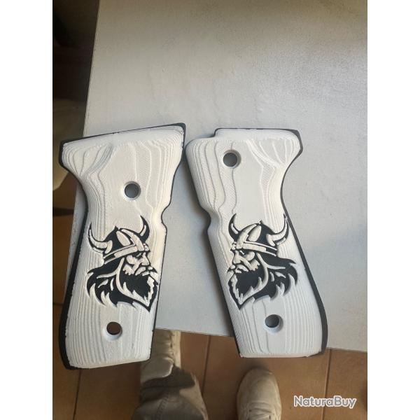 Plaquette poigne  berreta 92 fs dition viking White black