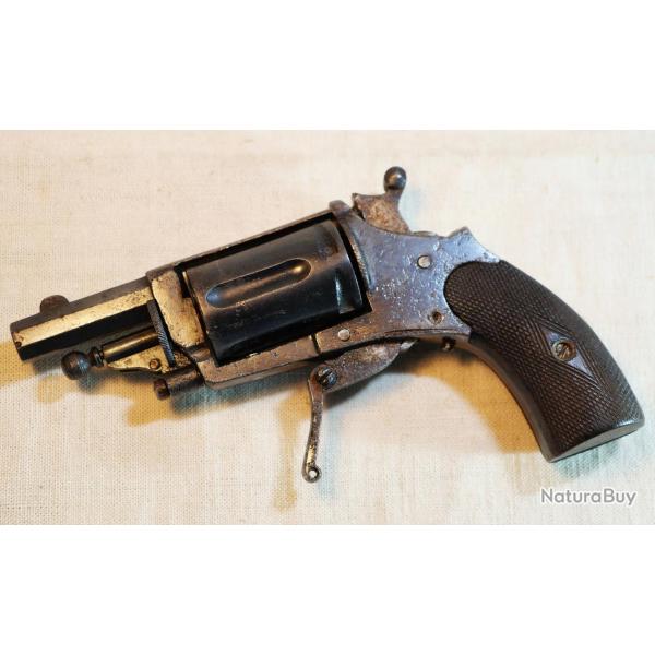 Revolver BULLDOG long tui en 6 mm fabrication Lige XIX  chien externe 5 coups - CAE25REV002