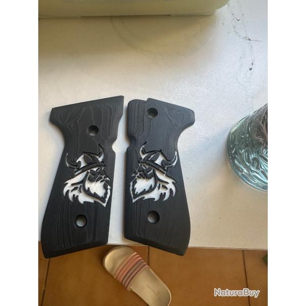 Plaquette poigne  berreta 92 fs dition viking black White