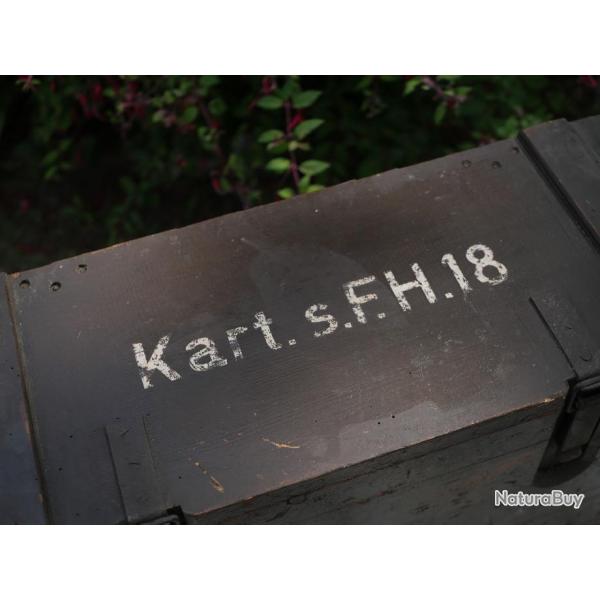 ALLEMAGNE - Caisse bois pour 3 douilles 15 cm s.Fh.18 Date 1942 et fabricant - SL22FH001