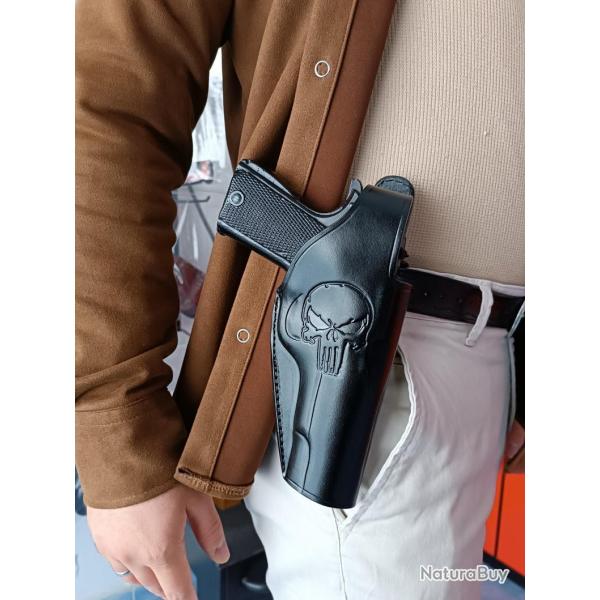 Etui en cuir (gaucher) anti-poussire pour modles Cz P07 - P10 S - C - M - Ceinture extrieur