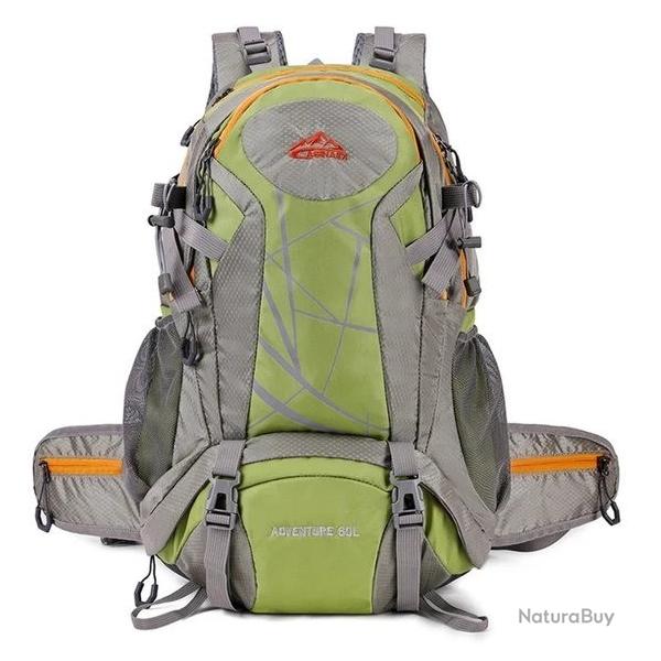 Sac  Dos Randonne 60L Aventury Alpinisme Trekking Camping Voyage Homme/Femme Vert