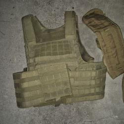 Lot : Plate carrier TAN, ceinturon MOLLE et plateforme de cuisse MOLLE ( Airsoft )