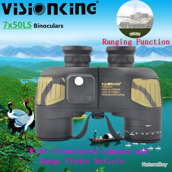 Visionking-Jumelles HD tanches, 7x50, tlmtre injuste, boussole claire- LIVRAISON GRATUITE !!!