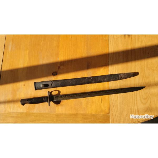 Baonnette et fourreau Lee Enfield modle 1907 britannique de la Premire Guerre mondiale