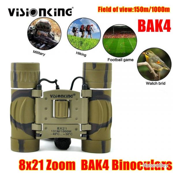 Visionking-Mini jumelles CamSolomon 8x21 pour enfants