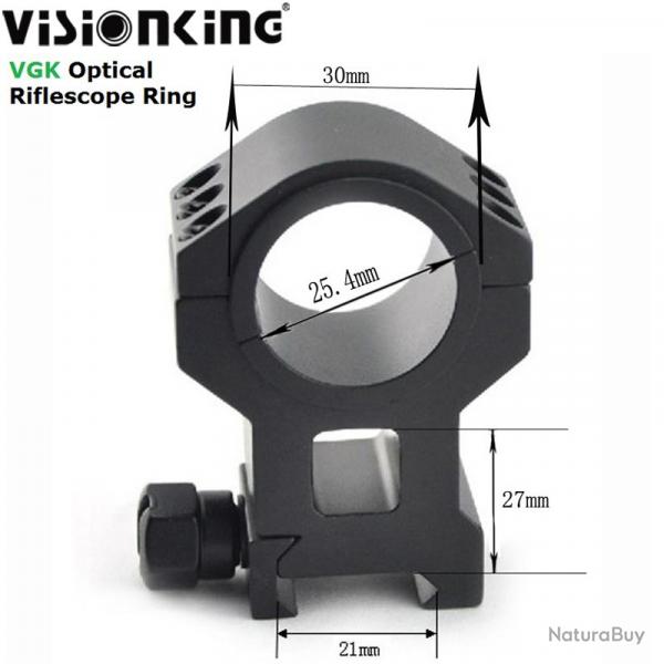 Visionking - anneaux de montage Picatinny pour lunette de vise 25.4mm 30mm