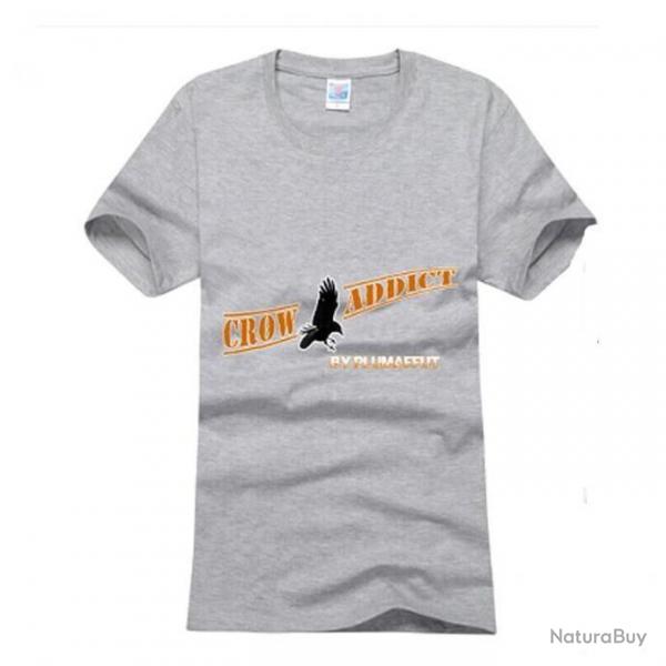 Tee-Shirt CORBEAU "Crow Addict" - 100% Coton M