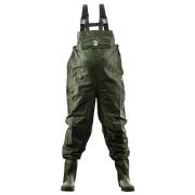 Cuissardes Imperméables Pour Enfants - Waders Pêche/chasse - Taille élastique - Pour Tout-petits à Ados - Vert Armée - Taille 13-14 Ans