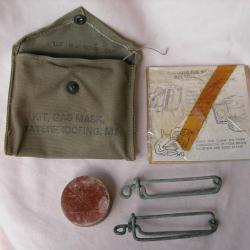 WW2 US KIT GAS MASK WATERPROOFING M1 AMÉRICAIN MILITAIRE COMPLET RÉFÉRENCÉ G.I. ( 39-45 )