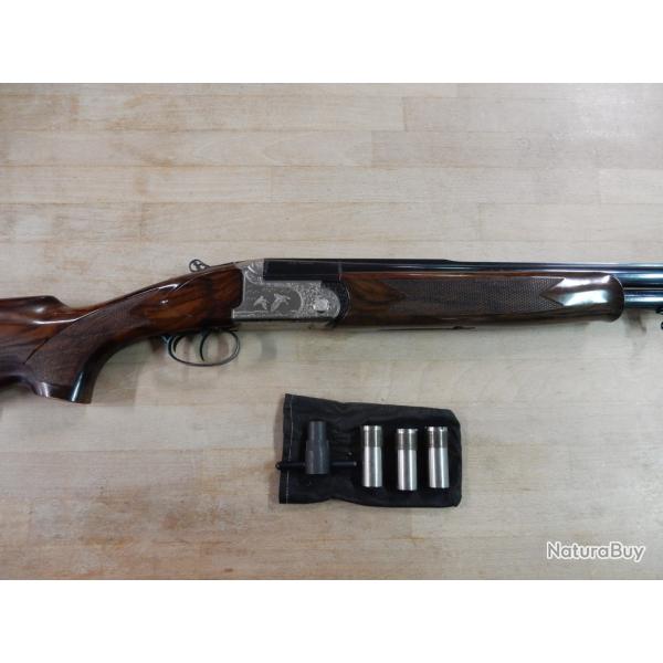 FUSIL SUPERPOSE BETTINSOLI CAMPIONE BECASSIER CAL 12/76 CANON 60 CM OCCASION BON ETAT