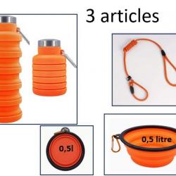 KIT pour Chien - laisse, gamelle, gourde