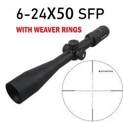 Lunette de Visée VictOptics S4 6-24x50 FFP Réticule Gravé VIS-FMIL Verrouillage Tourelles