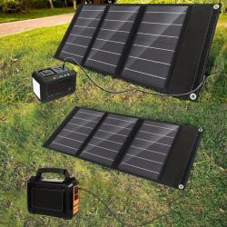Panneau solaire pliable 40W avec ports USB et Type-C pour centrales électriques portables