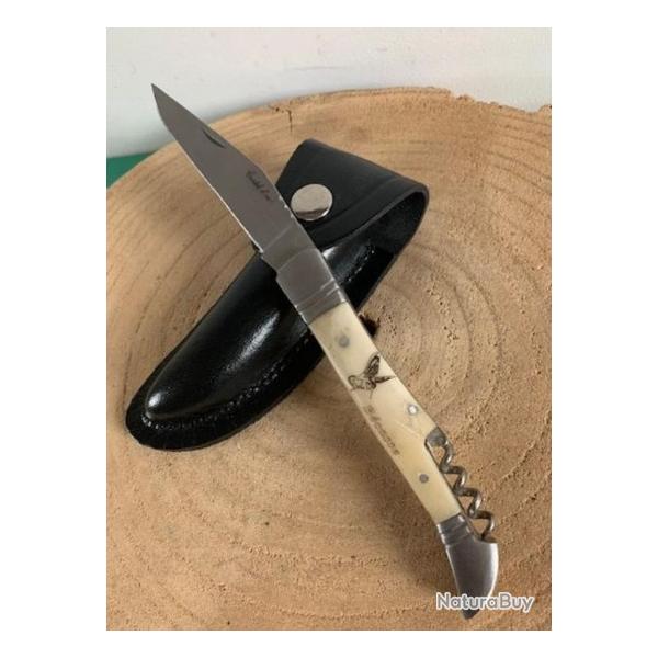 Couteau pliant  avec tire bouchon + etui