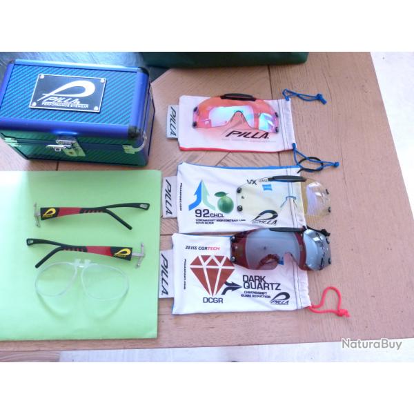 LUNETTE PILLA CARBONE , 3 MASQUES , SUPPORT VERRES CORECTEUR