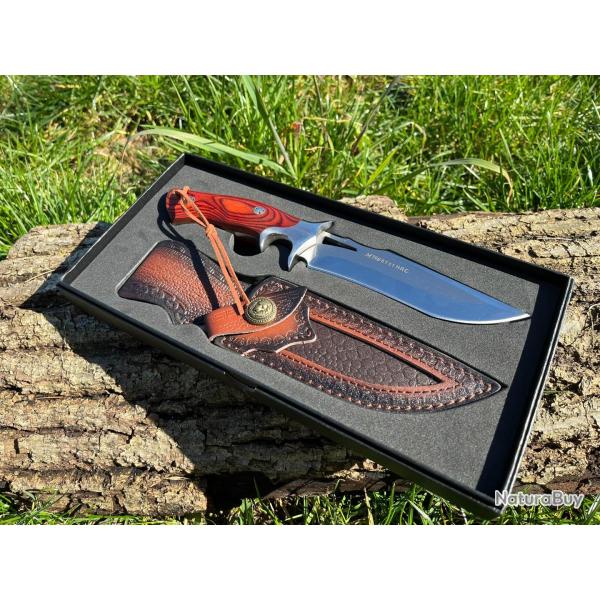 COUTEAU ROBUSTE DOUBLE GRIP 26CM ETUI CUIR enchre