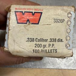 1 boite de 100 ogives WINCHESTER 338 CAL  200 GRS P.P